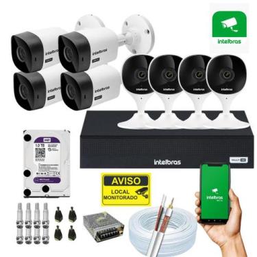 Imagem de Kit Intelbras CFTV 8 Canais com DVR, 8 Câmeras (Wi-Fi e HD), HD 1TB e 