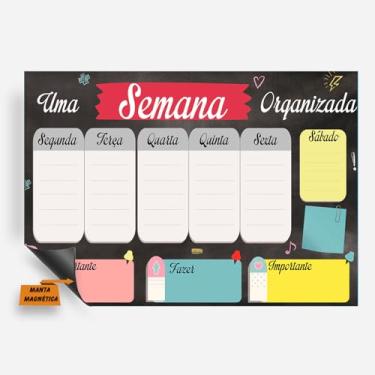Imagem de Planner Imã de Geladeira - Quadro Lousa Magnética - Planejamento Mensal Semanal 20x30cm ou 30x40cm (65, 20x30cm)