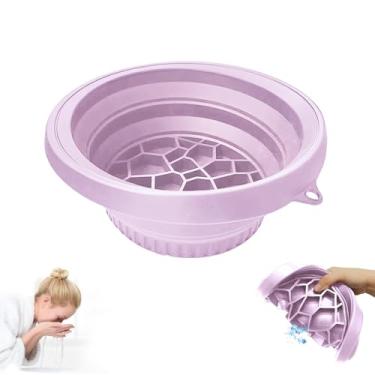 Imagem de Xanadued Tigela facial para gelo - Tigela de banho facial dobrável de silicone portátil (roxo, 1)