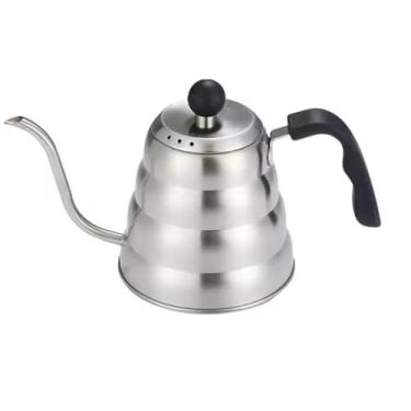 Imagem de Chaleira Bico de Ganso 1 Litro Aço Inox ou Preta Fosca – Para Café Coado, Hario V60, Chemex, Kalita, Coador de Pano, Cafeteira Manual e Chá Gourmet (Inox)