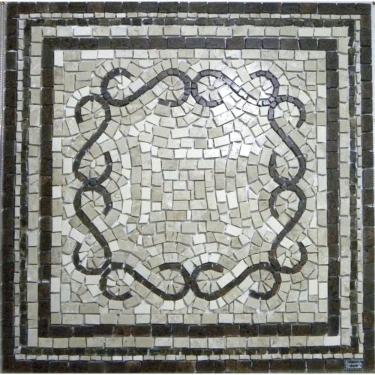 Imagem de Piso Em Mosaico Romano Volute In Quadrato Tamanho 90cm