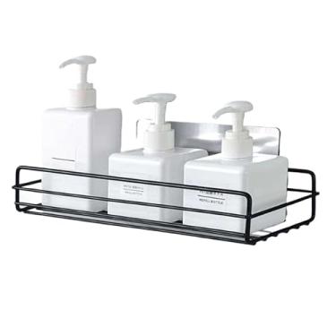 Imagem de Kit 2 Prateleiras Suporte Com Alto Adesivos Para Parede Banheiro Cozinha Lavanderia Shampoo Sabonete(1 PEÇA RETA)