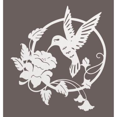 Imagem de Quadro Decorativo Mdf Branco Beija-Flor 40X20Cm