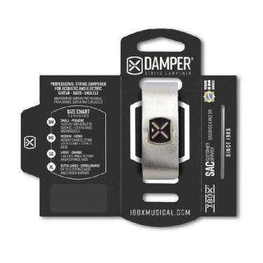 Imagem de Abafador Damper Prata P/ Instrumentos de Corda MD Couro Tag Metal Metá