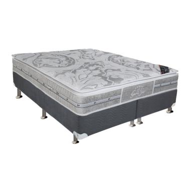 Imagem de Conjunto Box King: Colchão Molas Castor Ensacadas Super Luxo Látex SLX + Base CRC Suede Gray (193x203)
