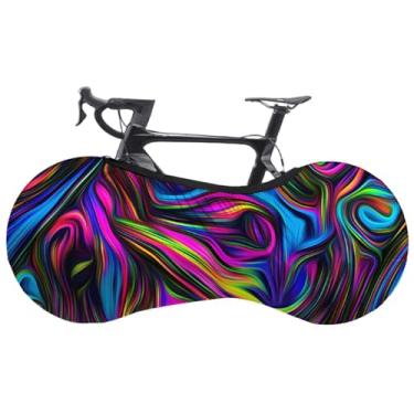 Imagem de Capas de bicicleta para rodas, bolsa de armazenamento de bicicleta altamente elástica antipoeira, equipamento de proteção lavável com impressão colorida para pneus 66-73 cm capa para transporte no