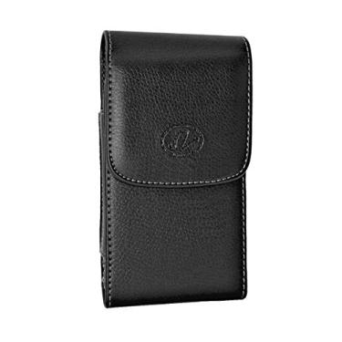 Imagem de Wonderfly Coldre vertical compatível com Apple iPhone SE, iPhone 5s ou iPhone 5, uma capa de transporte de couro GG com clipe de cinto, serve para telefone com extensor de bateria ou capa de bateria