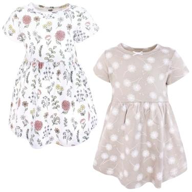 Imagem de Luvable Friends Hudson Baby Vestidos de manga curta 2 unidades, Dente-de-leão Hope, 3 Anos