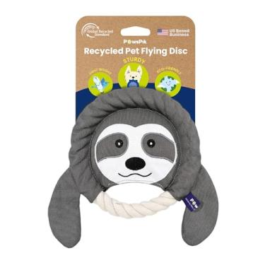 Imagem de PAWSPIK Brinquedo De Cabo Guerra Flying Disc, Material Reciclado Ecológico, Com Apito Para Cães Médio E Grande Porte, Jogar Buscar, 8,5" Diâmetro (Preguiça-Sonolenta)