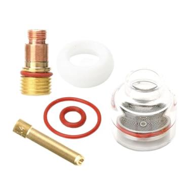Imagem de Esquirla 6x Kit de acessórios de tocha de soldagem TIG BCOLE de VIDRO TRANSPARENTE FÁCIL INSTALAÇÃO PEÇAS PRÁTICAS TIG TIG PARTES para WP17WP18WP26, 2.4 Mm