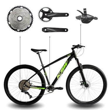 Imagem de Bicicleta Aro 29 Bike Ksw Mtb 12v Marchas K7 11-50 Quadro em Alumínio 6061 (Preto/Verde, 19)