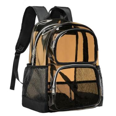 Imagem de Mochila Transparente GiMiuito Heavy Duty 17" - Marrom