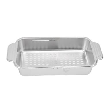 Imagem de Aramox Extendível sobre a Cesta da Pia, Multifuncional Candidata de Aço Inoxidável 304 para Lavar Legumes e Frutas, Prato para Secagem (L 28 polegadas)