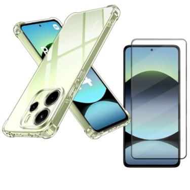 Imagem de Capa Capinha Anti Impacto + Película Premium 9D 3D Cerâmica Para Redmi Note 14 5G Tela de 6.67 Polegadas - Bluepink (CAPA + PELÍCULA 3D DE VIDRO)