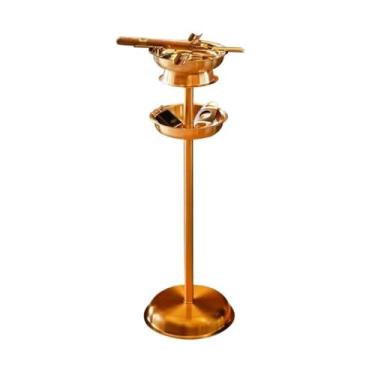 Imagem de Cinzeiro de charuto em pé de chão feito de material de aço inoxidável, removível, fácil de limpar e conveniente para mover suporte de cinzas