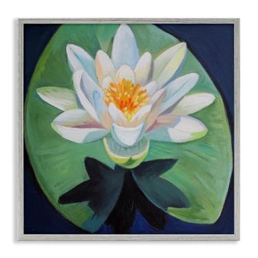 Imagem de Stupell Industries Design de arte giclée emoldurado cinza de lótus e lírio elegante por Violeta Vollmer, 30,5 x 30,5 cm