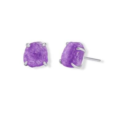Imagem de Brinco Tarraxa Ametista - Cristal Natural, Prata 925