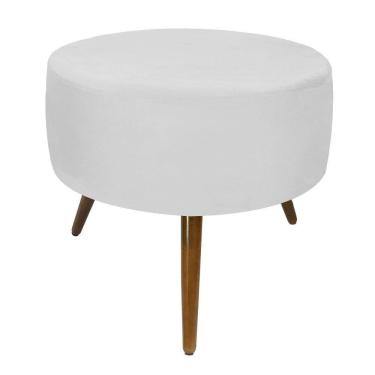 Imagem de Puff Magnus Redondo Branco Decorativo Pé Palito