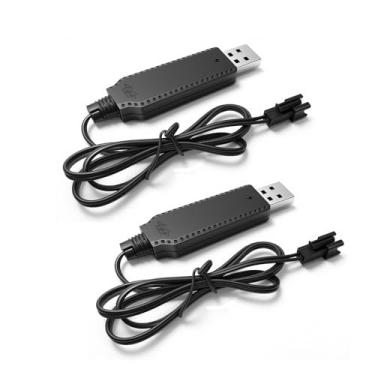 Imagem de Cabo carregador de bateria de 3,7 V com plugue SM-2P carregador de bateria de íon de lítio USB para Bunch O Bubbles, metralhadora Bubble Bazooka, mini caminhões de barco anfíbios de 3,7 volts de íons