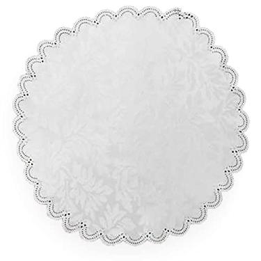 Imagem de Rafimex Centro de Mesa Outono Jacquard Impermeável redondo de 1,52 metros, Branca