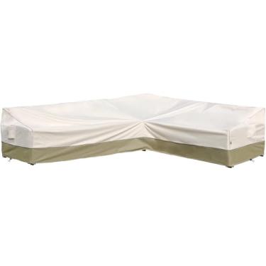 Imagem de Westblue Outdoor Sectional Cover-L-Shaped Patio Furniture Covers Waterproof Rip-Stop Anti-UV 600D Heavy Duty Outdoor Couch Cover with 3 Air Vent Patio Sofa Cover 120''L （90''L）33''D 35''H,Light Green