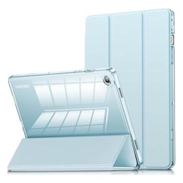 Imagem de Capa Smart Flip Protetora Fundo Transparente Para Samsung Galaxy Tab A9 de 8,7 Polegadas com Suporte de Caneta - Liga/Desliga (Azul Claro)