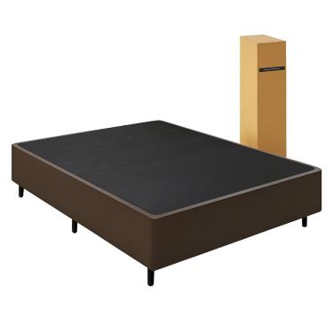 Imagem de Cama Box Desmontavel Queen 158x198cm Orthocamas Suede Marrom