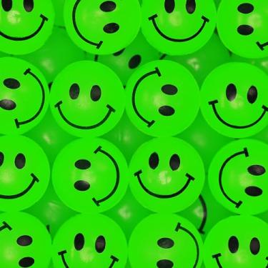 Imagem de Bolas saltitantes para crianças – Bolas saltitantes de rosto sorridente de 2,5 cm que brilham no escuro – 144 bolas de borracha a granel – Brinquedos para máquinas de venda automática – Brindes de