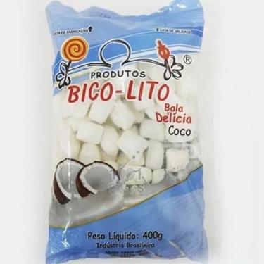 Imagem de Bala Delícia coco 400g / 700g - Bico Lito, 400 unidades