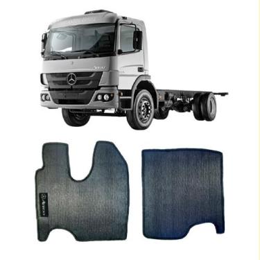 Imagem de Jogo Tapete Borracha PVC Caminhão Mercedes Benz Atego 1728 Com Logo Bo