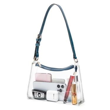 Imagem de Wuflyover Bolsa transparente para eventos de estádio – bolsas transparentes para mulheres bolsa transversal de estádio – bolsa transparente para shows, esportes e dia de jogo (A-Celadon, média)