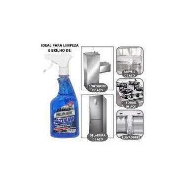 Imagem de Brilha Inox Azulim 500ml Spray Borrifador  Além de Limpar Traz Brilho 