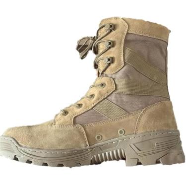 Imagem de Botas Esportivas De Trabalho De Couro Tático Militar Masculino, Tênis De Caminhada Resistentes A Facadas à Prova D'água De Nylon 1000d, Sandy, 40 EU