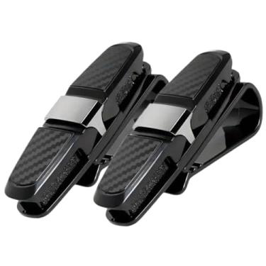 Imagem de Clip Porta Óculos Carro Suporte Quebra Sol Veicular 2un (Preto)