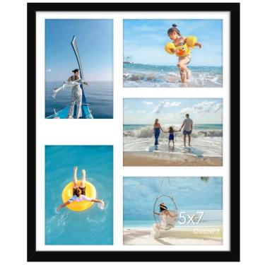 Imagem de Porta-retratos DUENPY 13x16cm para cinco fotos de 5x7cm em preto