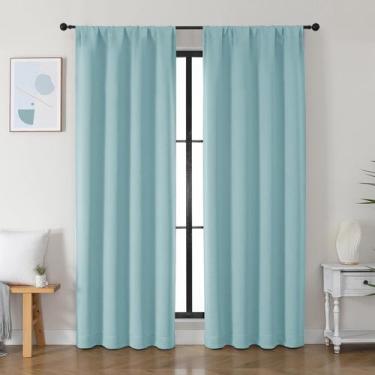 Imagem de Cortinas Blackout Simplebrand Ava Aqua 213 cm de comprimento 2 painéis