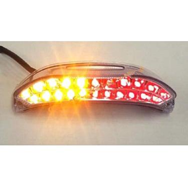 Imagem de Adequado para Honda CBR600RR 2013-2023; luz de freio traseira de LED sequencial + função de seta de seta do dicador (lente transparente)