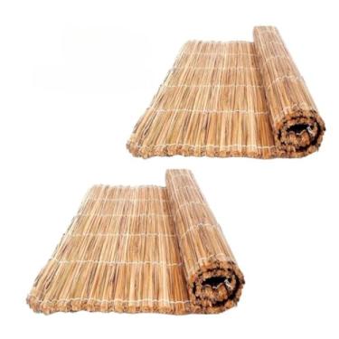 Imagem de Kit Esteiras Tapete Forro 1,70 x 1,00 Mts Palha Taboa Pergolado Jardim Decoração Tatame(2 Unidades)