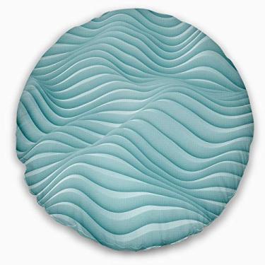 Imagem de Sala de estar, sofá, almofada + capa de almofada Designart fractal ondulada azul 3D ondas contemporâneas, 40 cm
