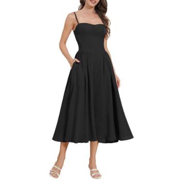 Imagem de Vestido feminino AGYMNX, espartilho, coxa, alça espaguete, preto S