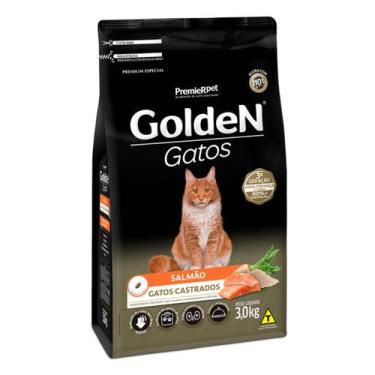 Imagem de Ração Golden Gatos Castrados Sabor Salmão 3kg - Premier