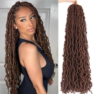 Imagem de Crochet Hair Aayubb New Soft Locs, 26 polegadas, marrom, 7 pacotes