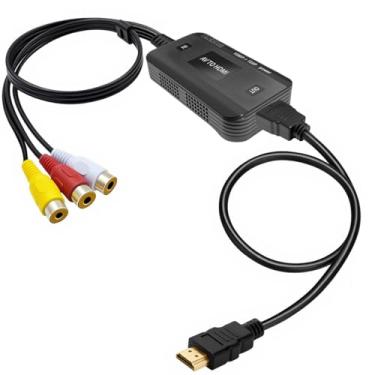 Imagem de Tackston Conversor RCA para HDMI, conversor de vídeo AV para HDMI compatível com Xbox Wii NES N64 PS ONE, PS2, PS3, Sega Genesis VHS VCR DVD Players, cabo conversor de vídeo composto 1080p para HDMI