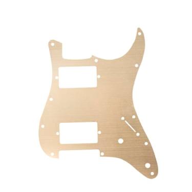 Imagem de DIAO79NI Humbucker Pro 11 Hole HH Guitar Strat Metal Aluminum Pickguard para para-lama americano/mexicano padrão Stratocaster estilo moderno, ouro champanhe - 1 camada (alumínio nodizado).