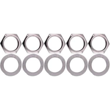 Imagem de DIAO79NI 5 peças de porca de interruptor de guitarra serrilhada fina americana de 9,5 mm para Les Pauls com interruptor Switchcraft (cromado)