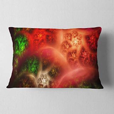 Imagem de Designart Red Magic Stormy Sky' abstrato sala de estar, sofá, almofada de alta qualidade + capa de almofada impressa em ambos os lados 30,5 x 50,8 cm