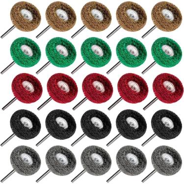 Imagem de Kit 25 Escovas De Polimento Nylon G120 A G800 Micro Retífica