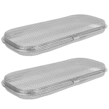 Imagem de Pacote com 2 cestas de pauzinhos para lava-louças, cesta de aço inoxidável de 25 cm, suporte de pauzinhos de malha fina, cesta prática de talheres para lava-louças para colheres, garfos, pauzinhos