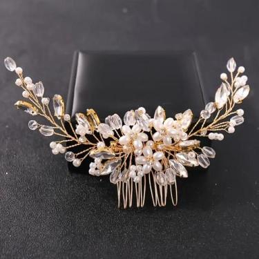 Imagem de Tiara De Cristal Com Flores De Strass E Pérolas Para Mulheres, Acessór