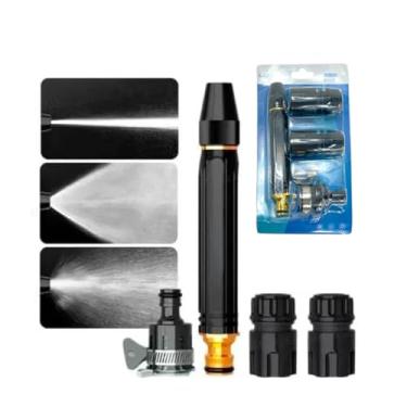 Imagem de Bico Engate Rápido Alta Pressão 3 em 1 Multifuncional para Jardim e Carros Mangueira e Torneira Bico Pistola de Alta Pressão com Engate Rápido e Vedação Segura